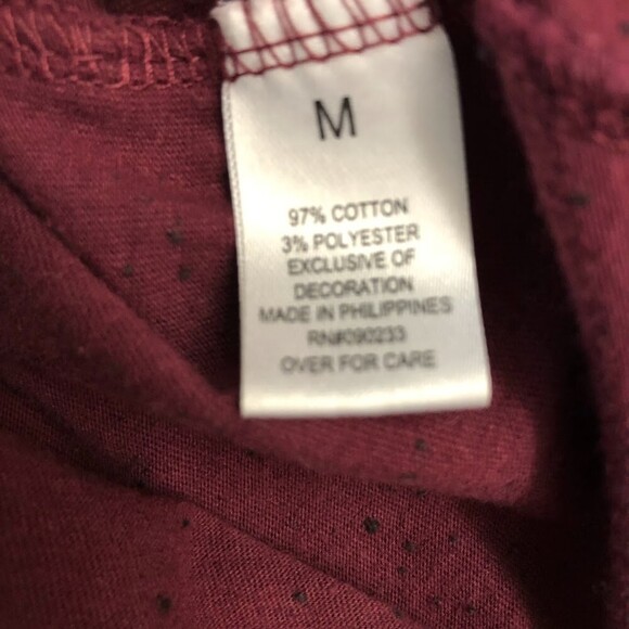 On The Byas Men's Medium Maroon Burgundy Knit Top T-Shirt Medium Casual Style - Picture 6 of 8